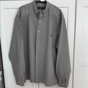 Ralph Lauren Light Gray Button-Up Shirt with Navy Pony